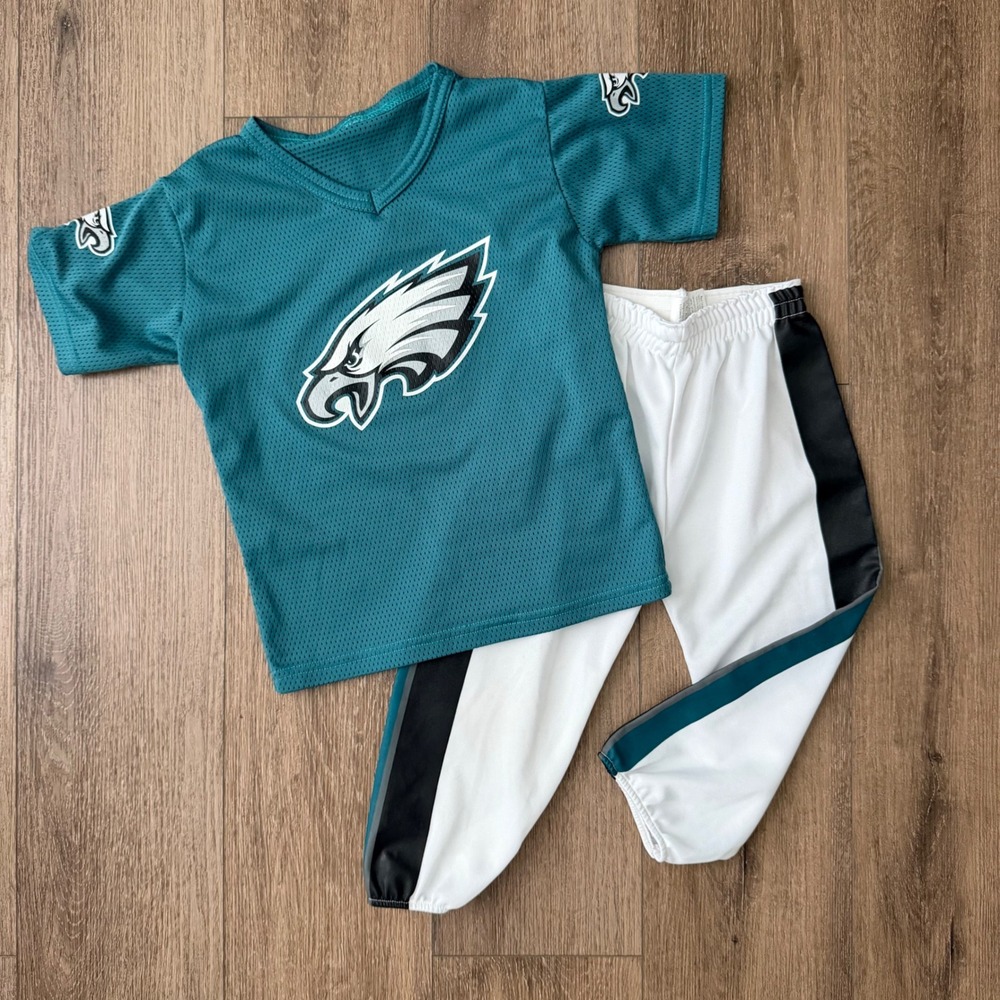 Franklin Philadelphia Eagles Jersey Set Boys S/M Teal White NFL Football Mesh